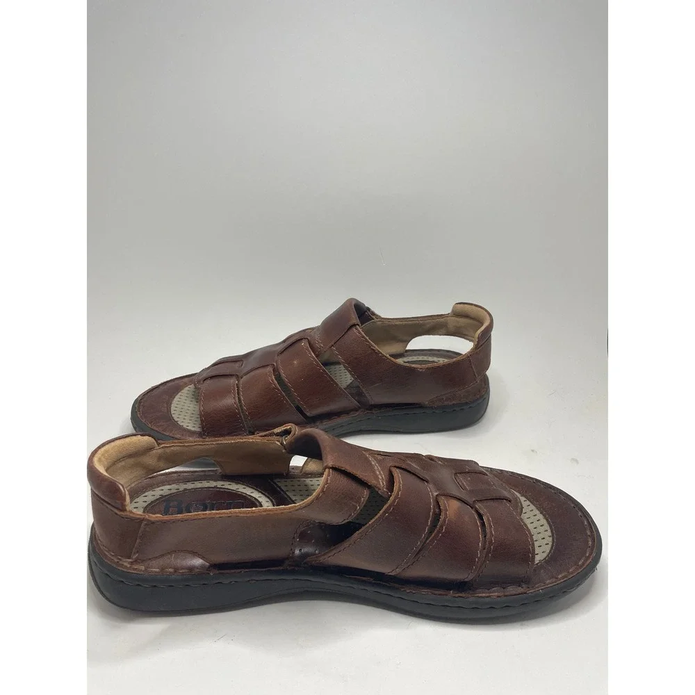 Born Men Sandals 11M Brown Leather Fisherman Slingback Granola Gorpcore Boho